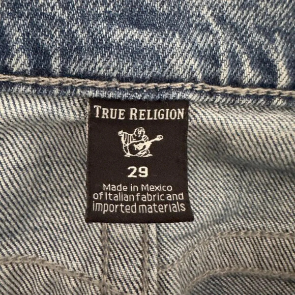 True Religion Ricky Relaxed Straight Denim Jeans Medium Light Wash Men's 29 - Picture 10 of 15